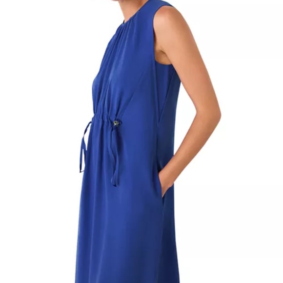 Whistles Blue Ruched Drawstring Sundress - Picture 9 of 9